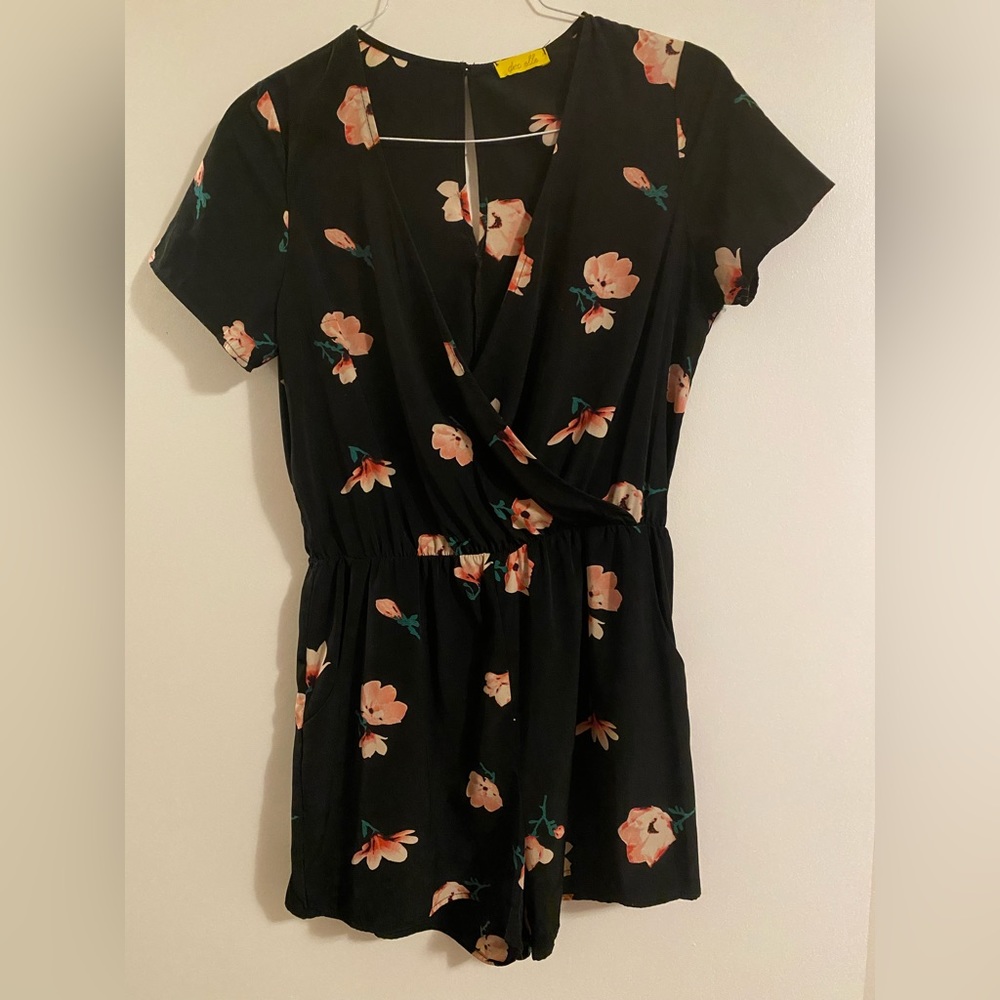 Silk short romper